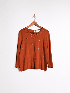 Top tejido granate seda