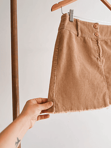 Mini falda cotelé latte