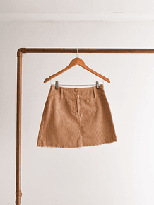 Mini falda cotelé latte
