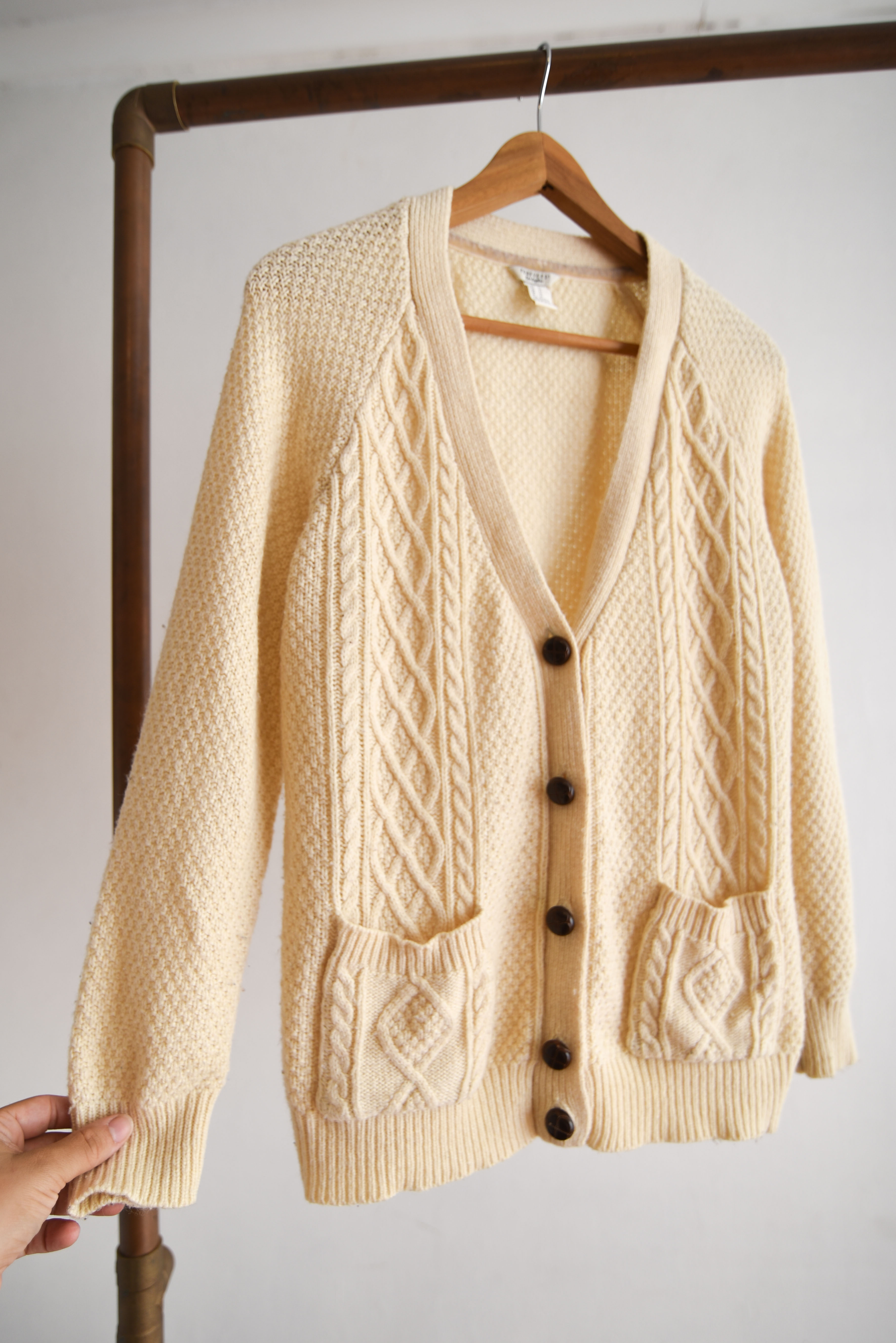 Cardigan marfil trenzado