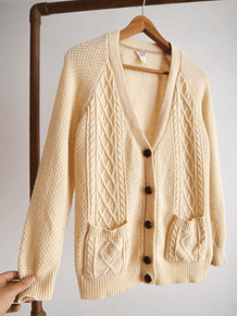 Cardigan marfil trenzado