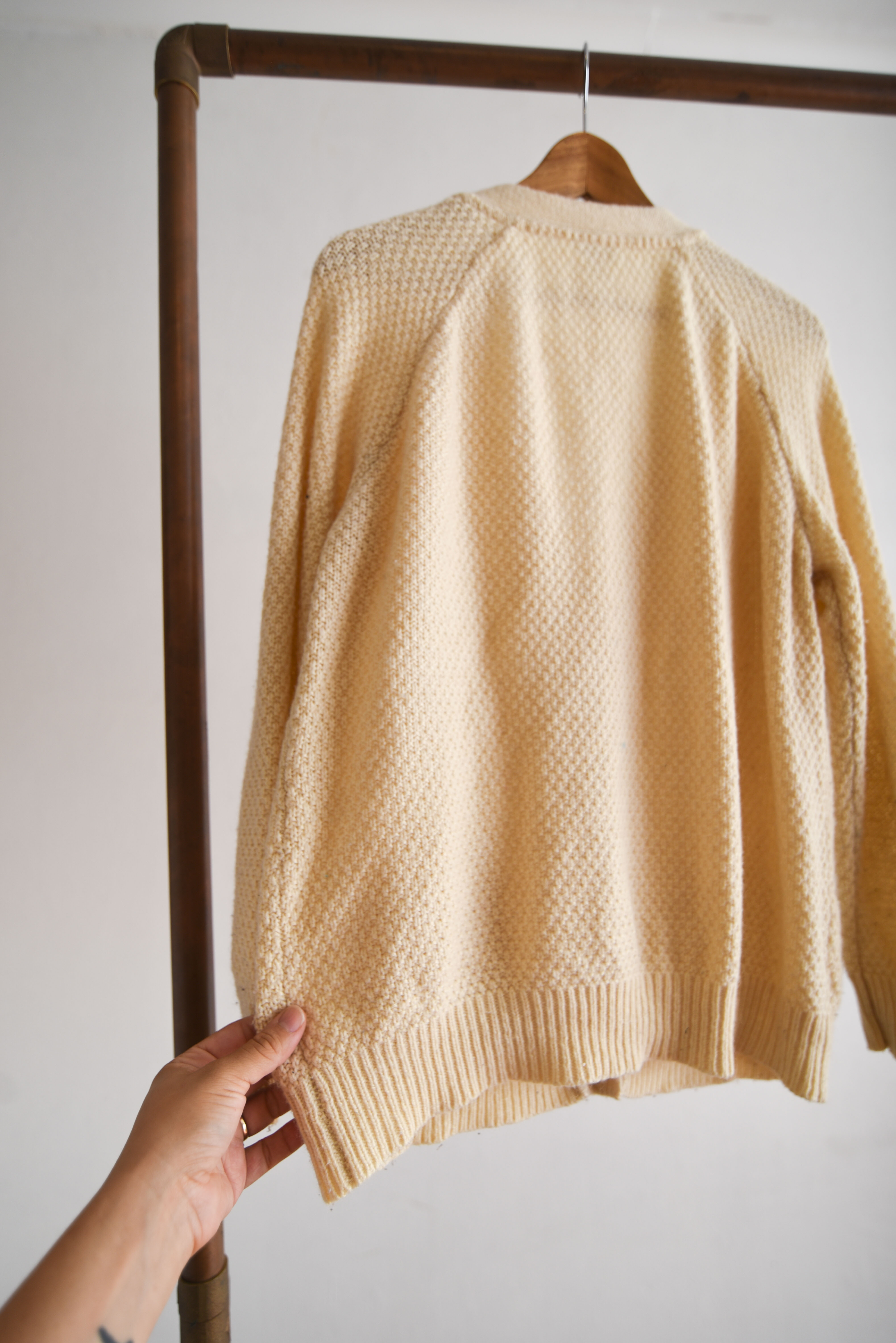 Cardigan marfil trenzado