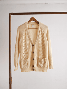 Cardigan marfil trenzado