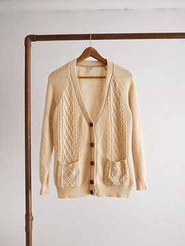 Cardigan marfil trenzado