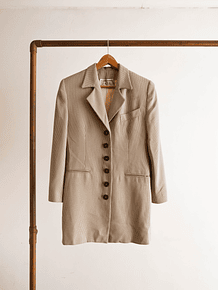 Blazer café cuadritos y botones