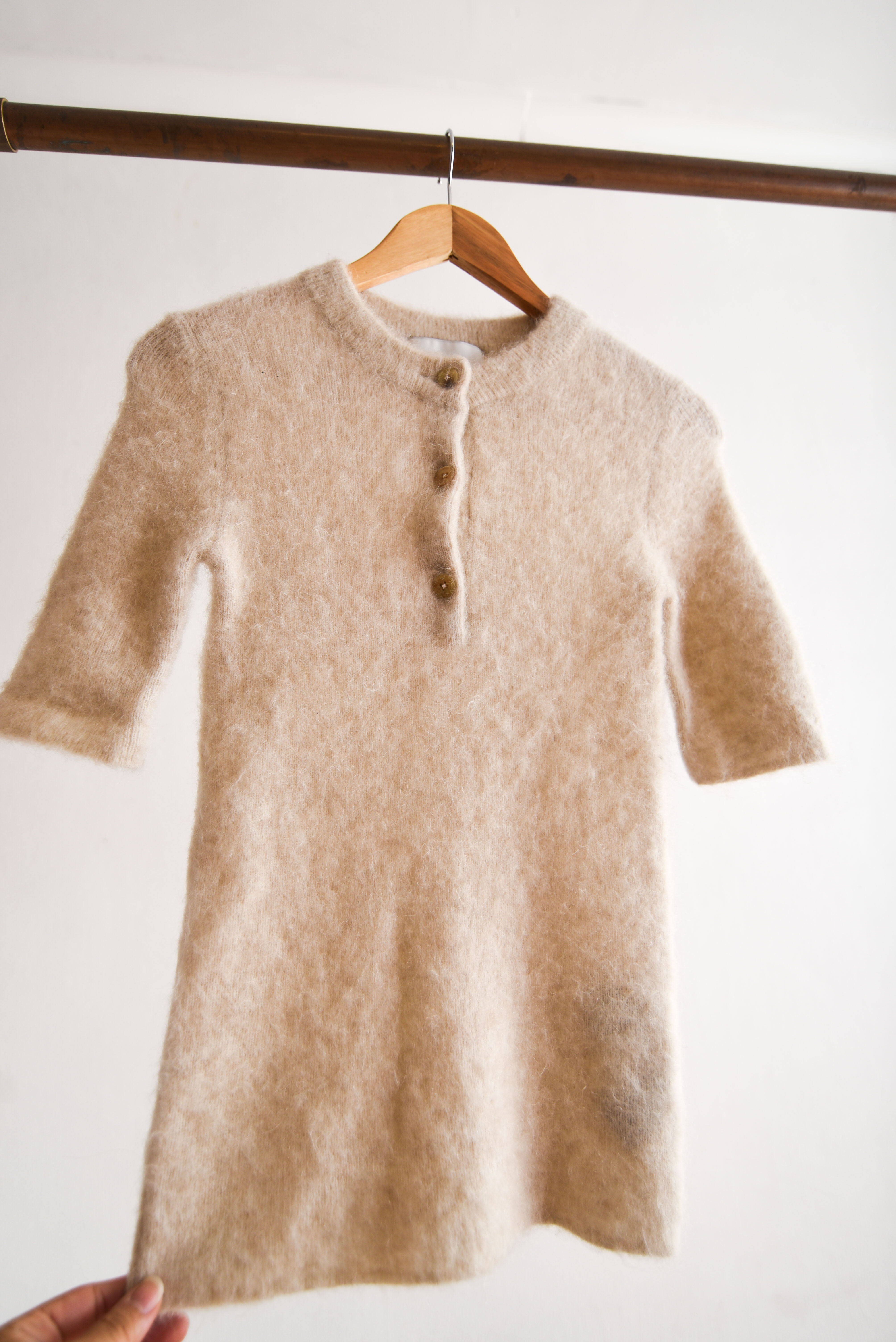 Top knit mohair marfil