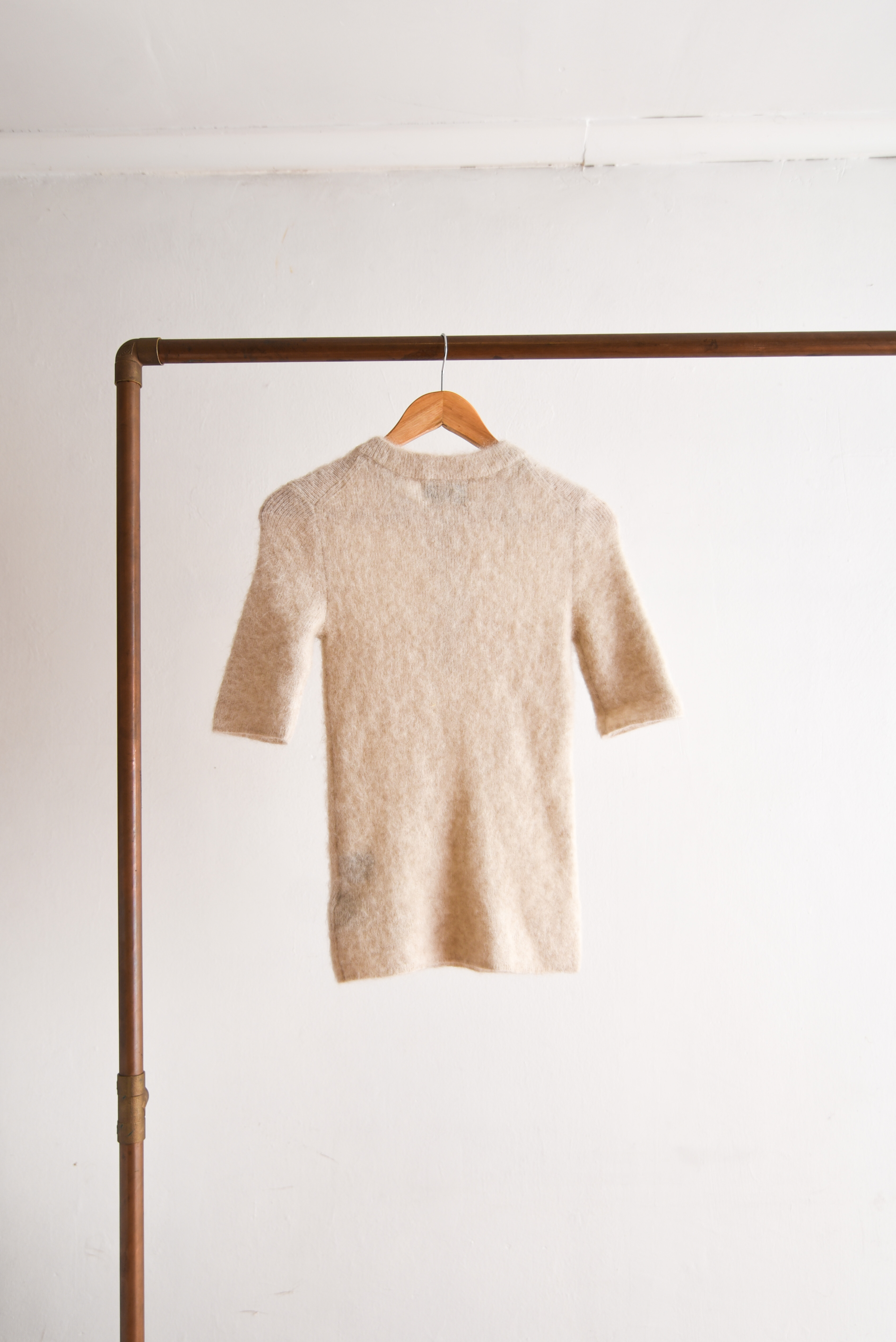 Top knit mohair marfil