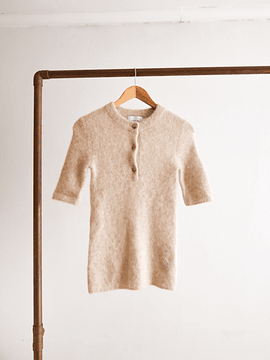 Top knit mohair marfil