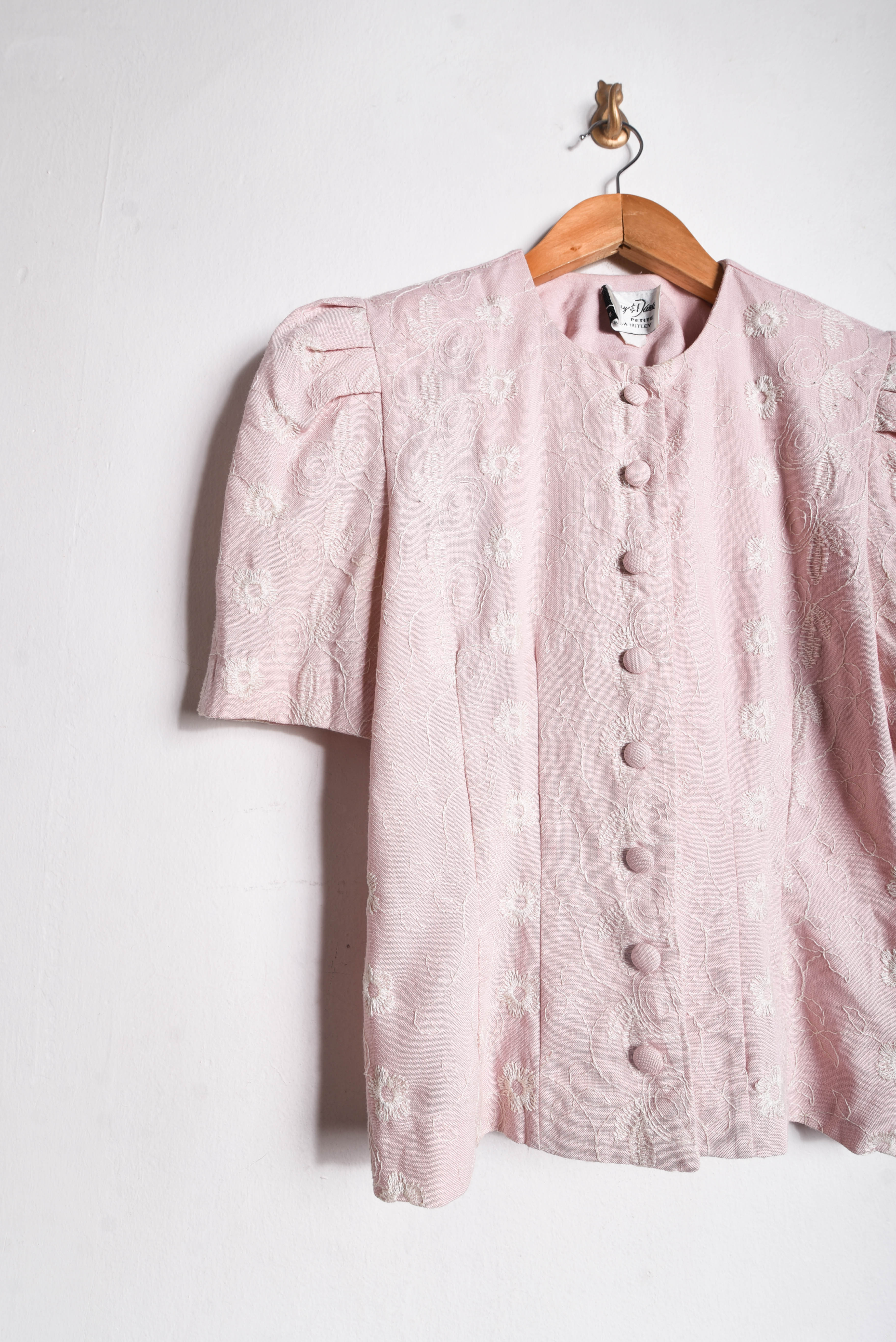 Blusa rosa pastel vintage 80s