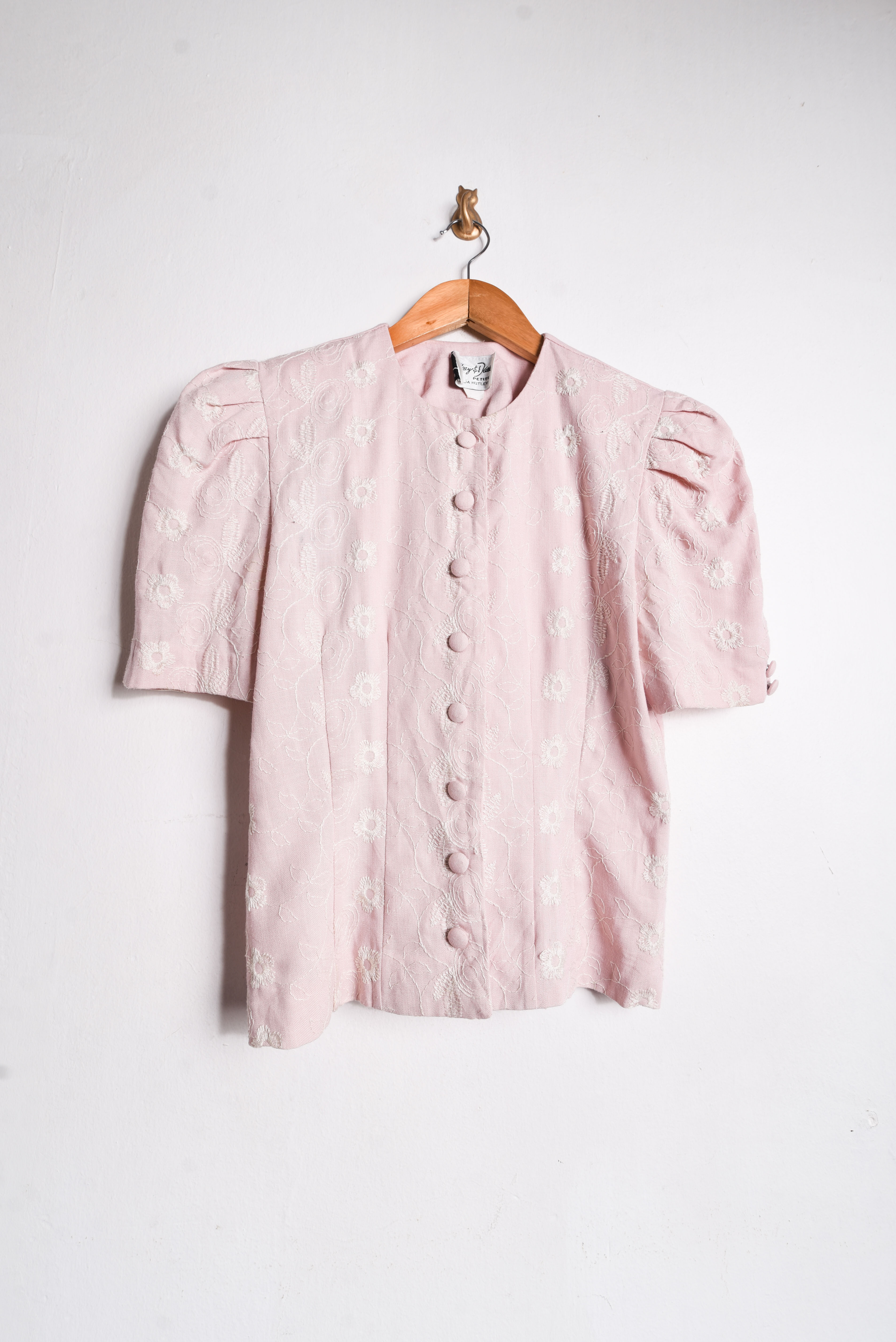 Blusa rosa pastel vintage 80s