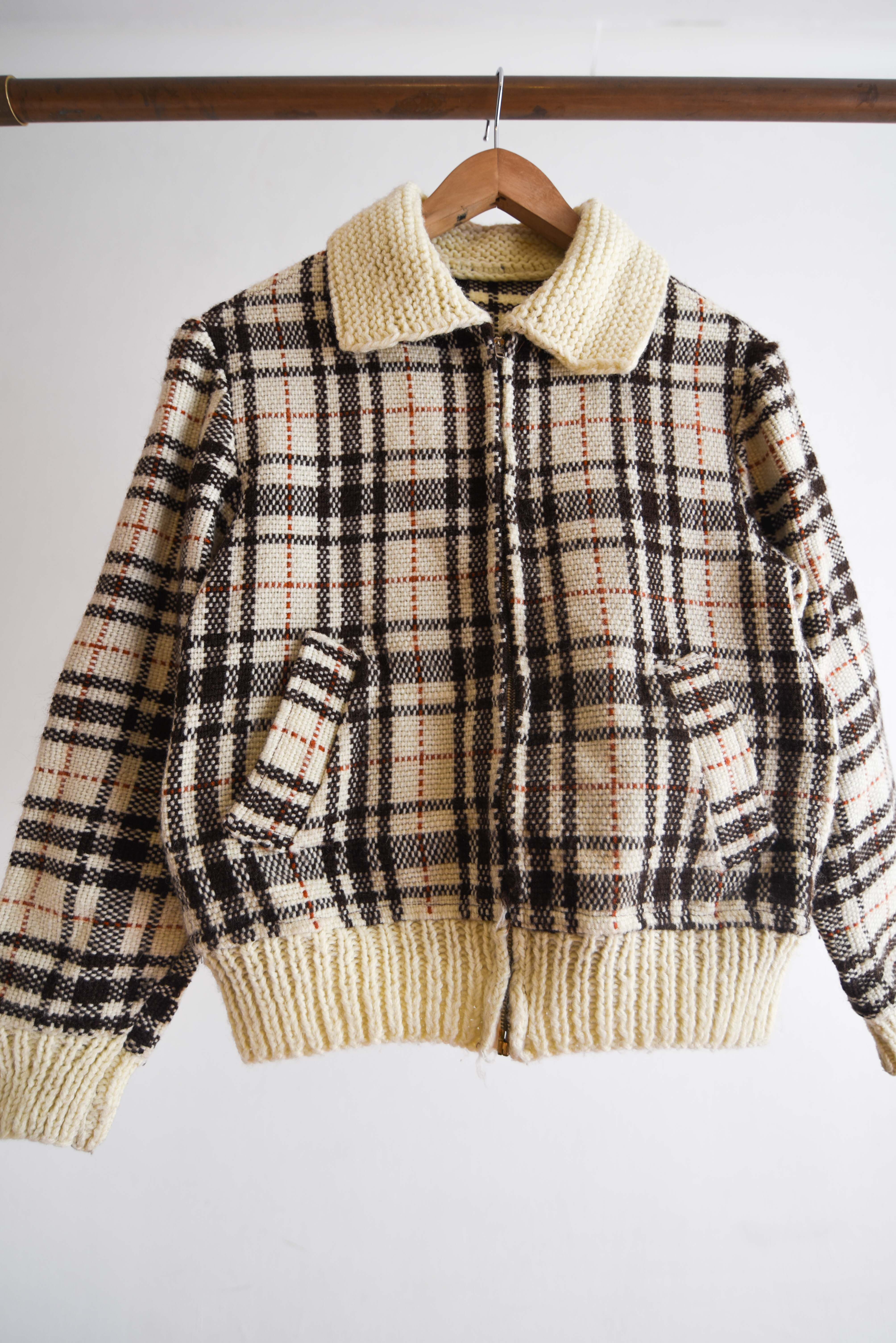 Cardigan tartán vintage