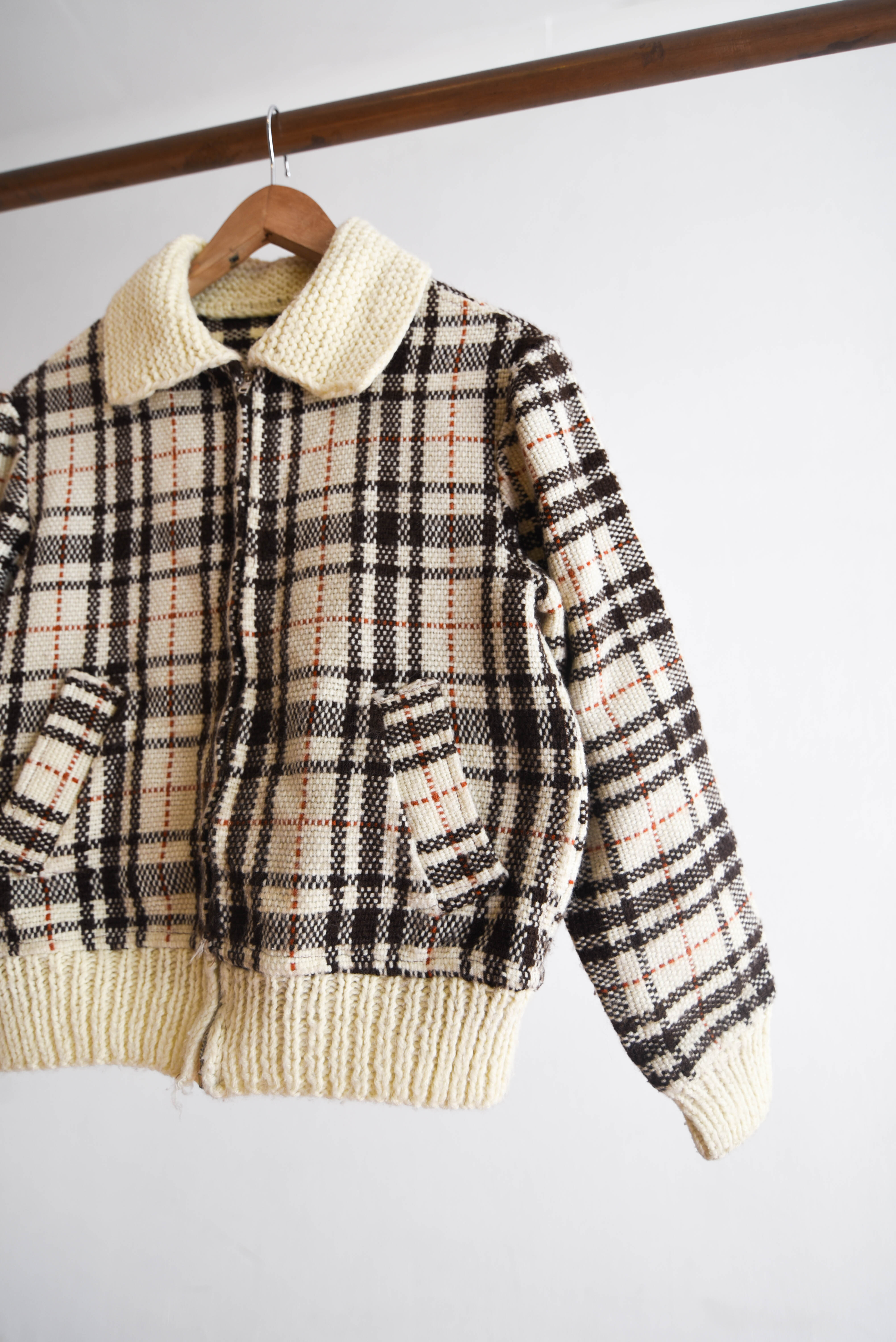 Cardigan tartán vintage