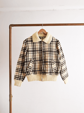 Cardigan tartán vintage