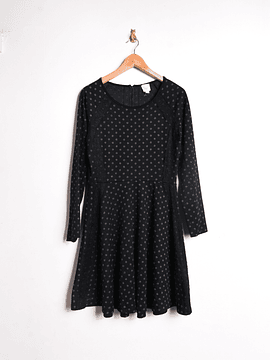 Vestido negro polka dots otoño
