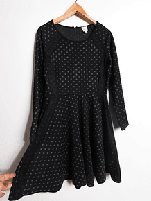 Vestido negro polka dots otoño