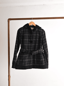 Chaqueta grafito tartán capucha