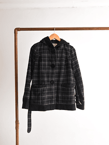 Chaqueta grafito tartán capucha