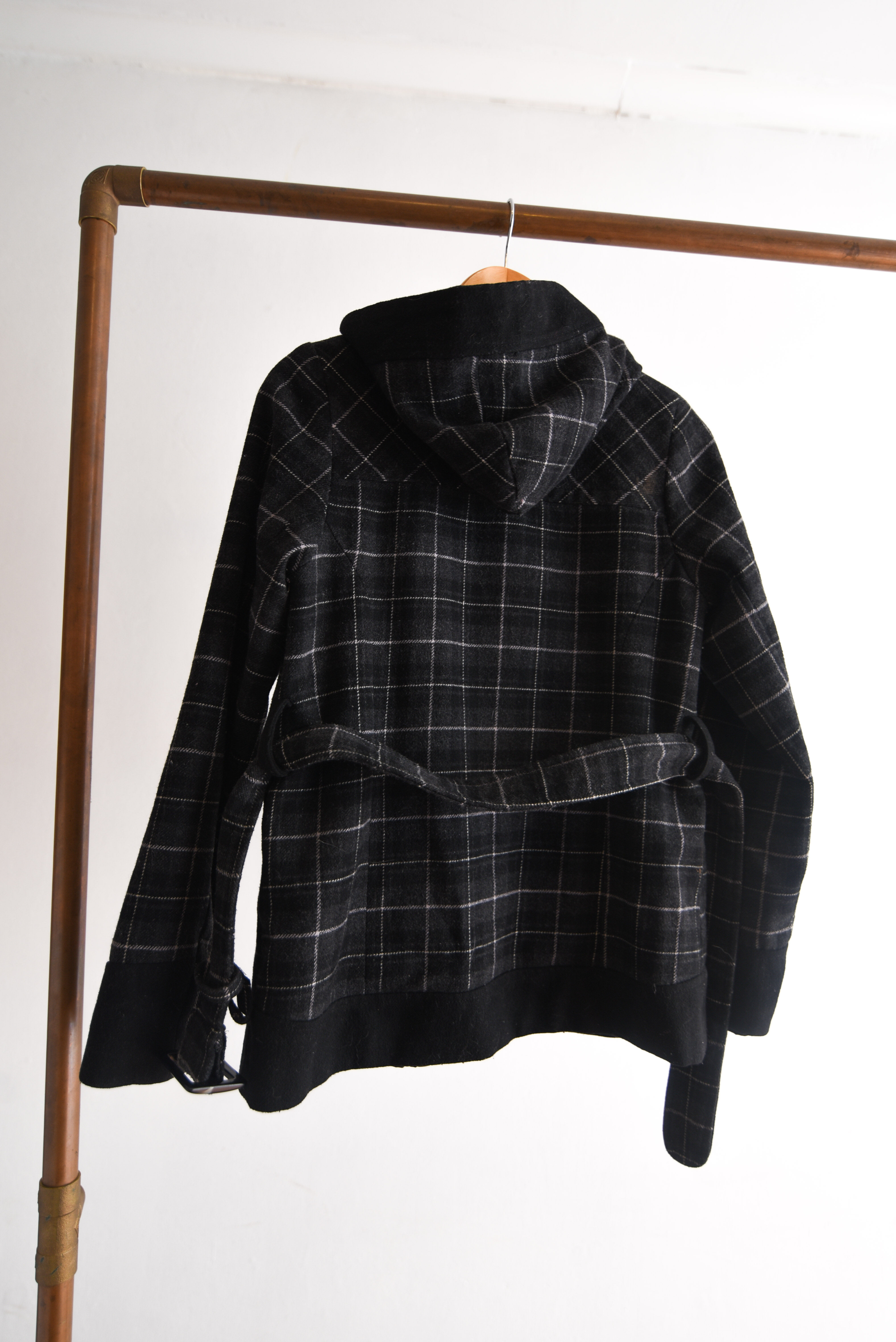 Chaqueta grafito tartán capucha