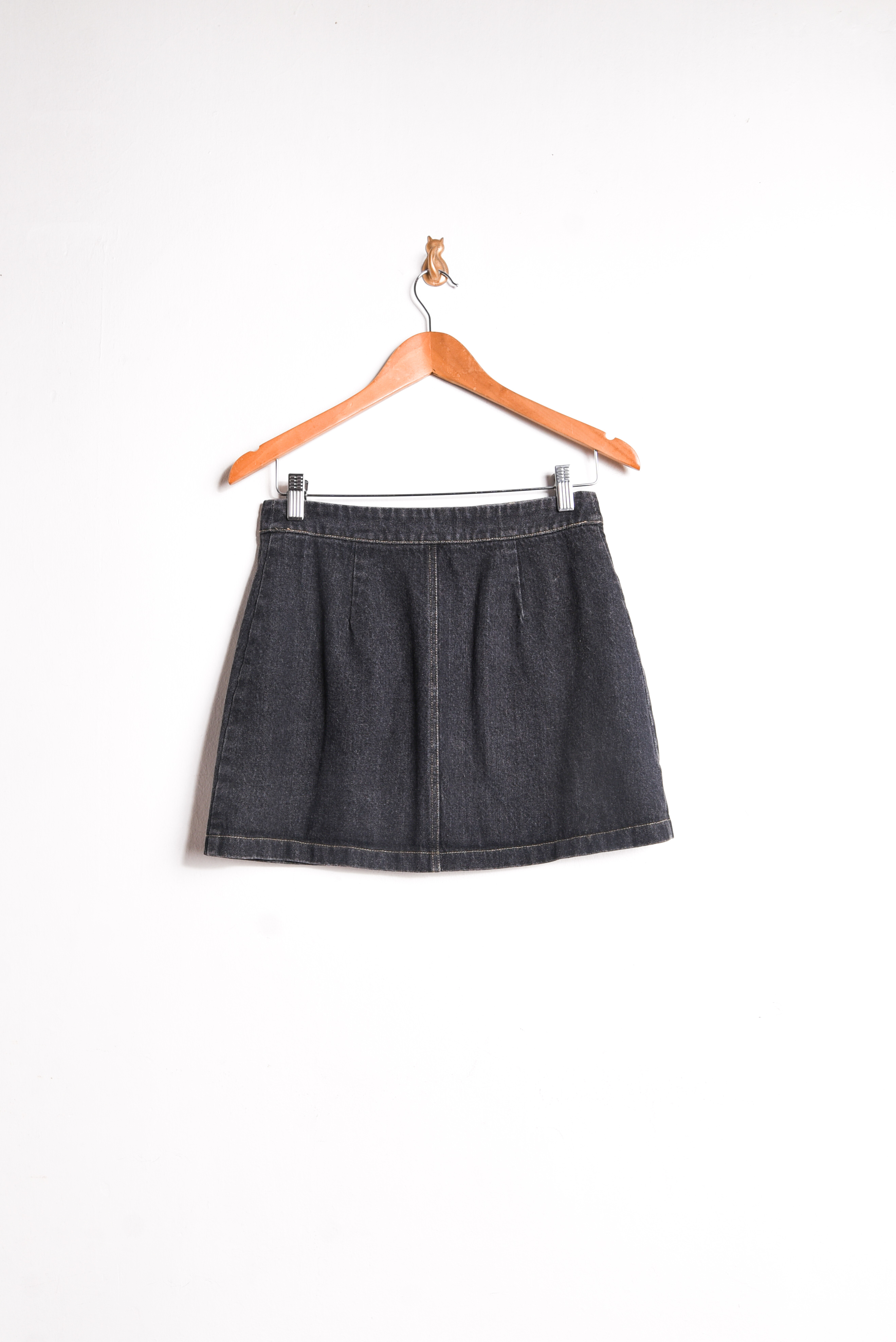 Mini falda grafito denim botones