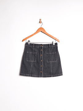 Mini falda grafito denim botones