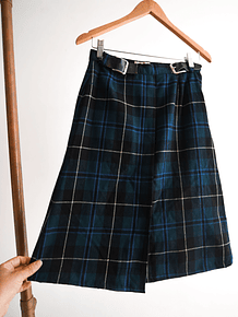 Falda midi vintage tartán