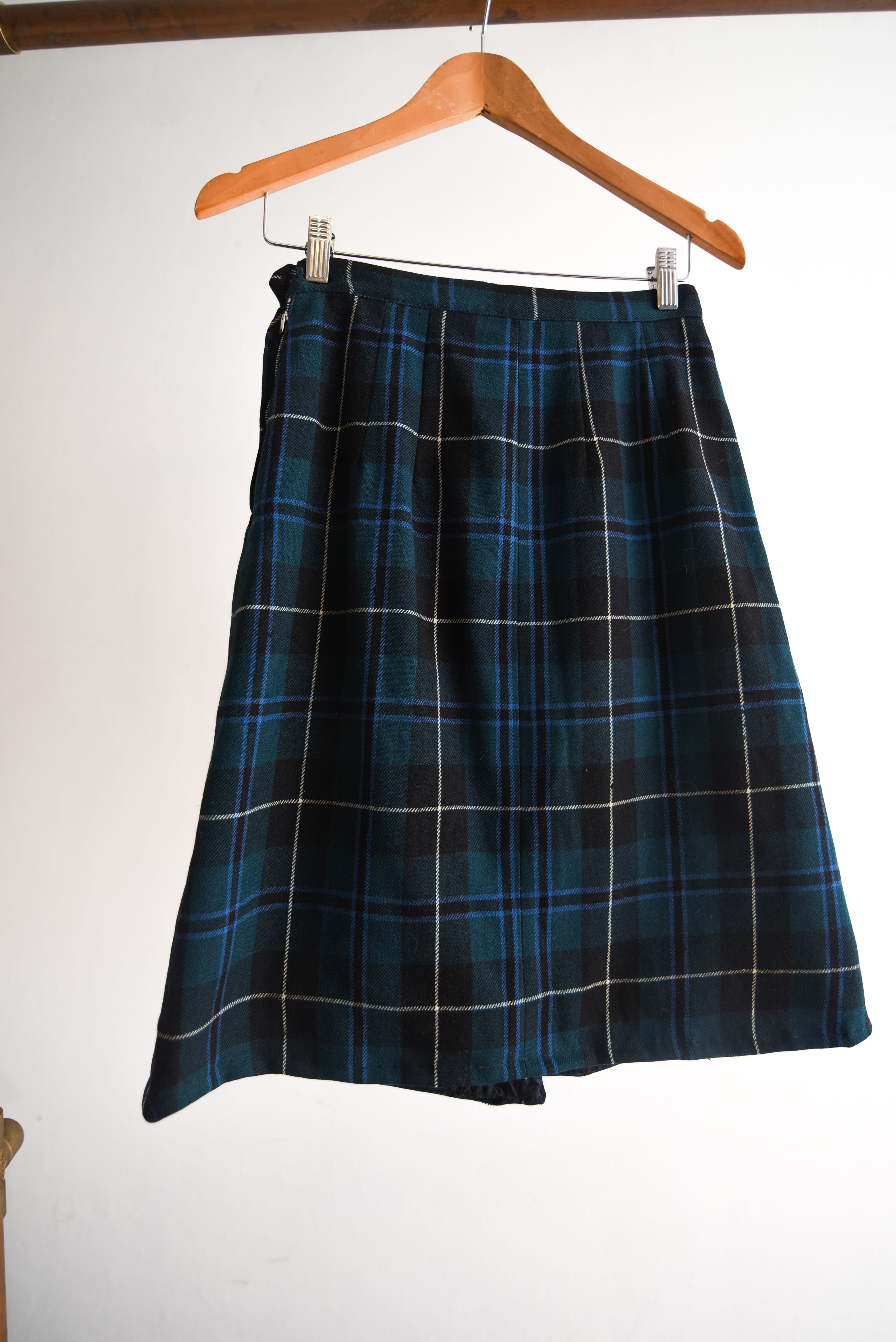 Falda midi vintage tartán