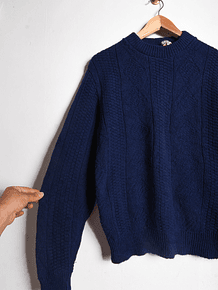 Chaleco navy rombos vintage