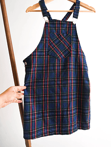 Jardinera dress tartán