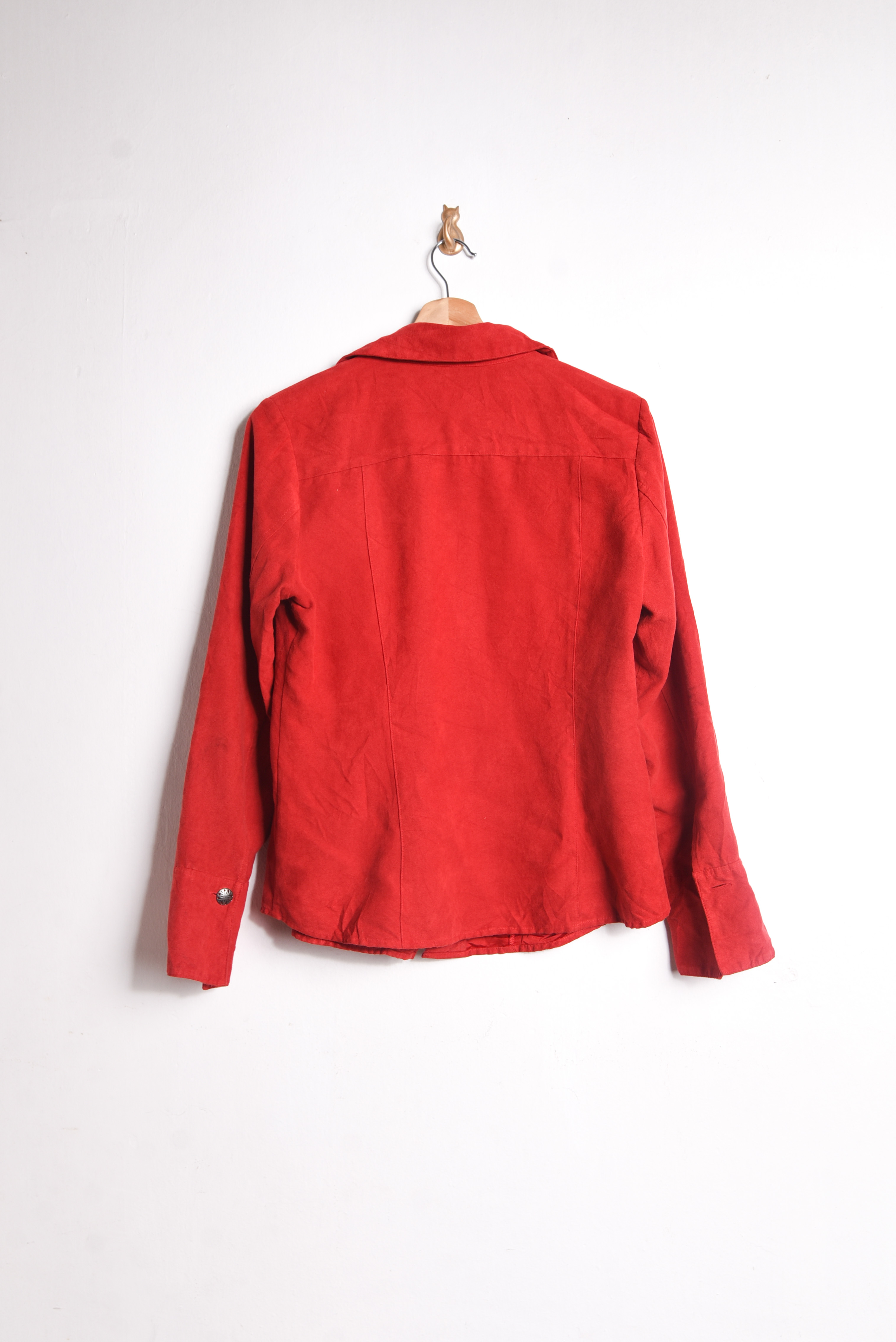Camisa fake suede roja