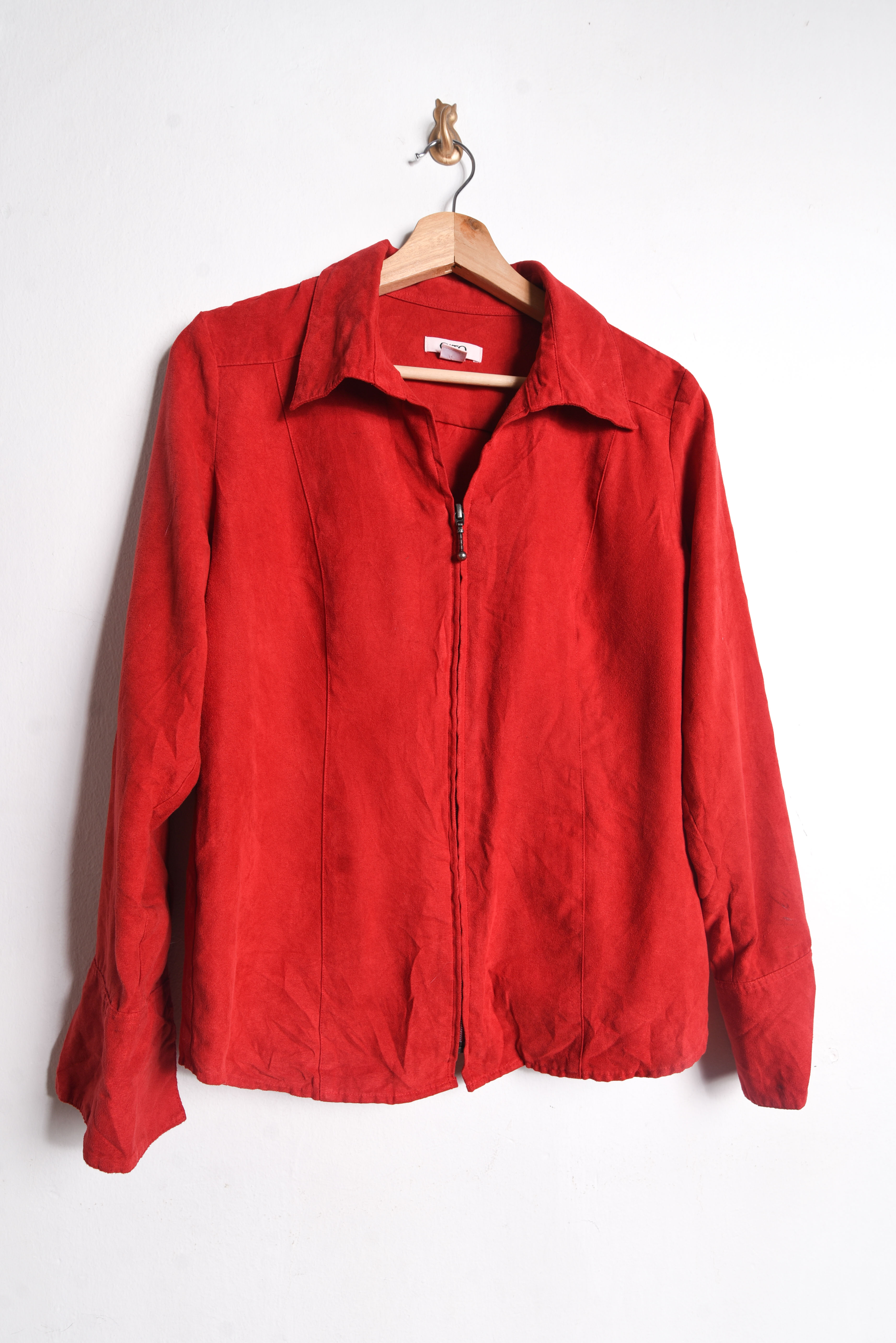 Camisa fake suede roja