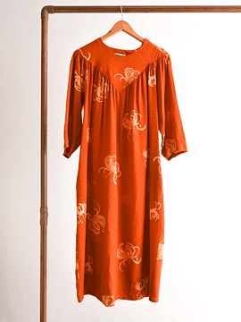 Vestido naranjo vintage silk