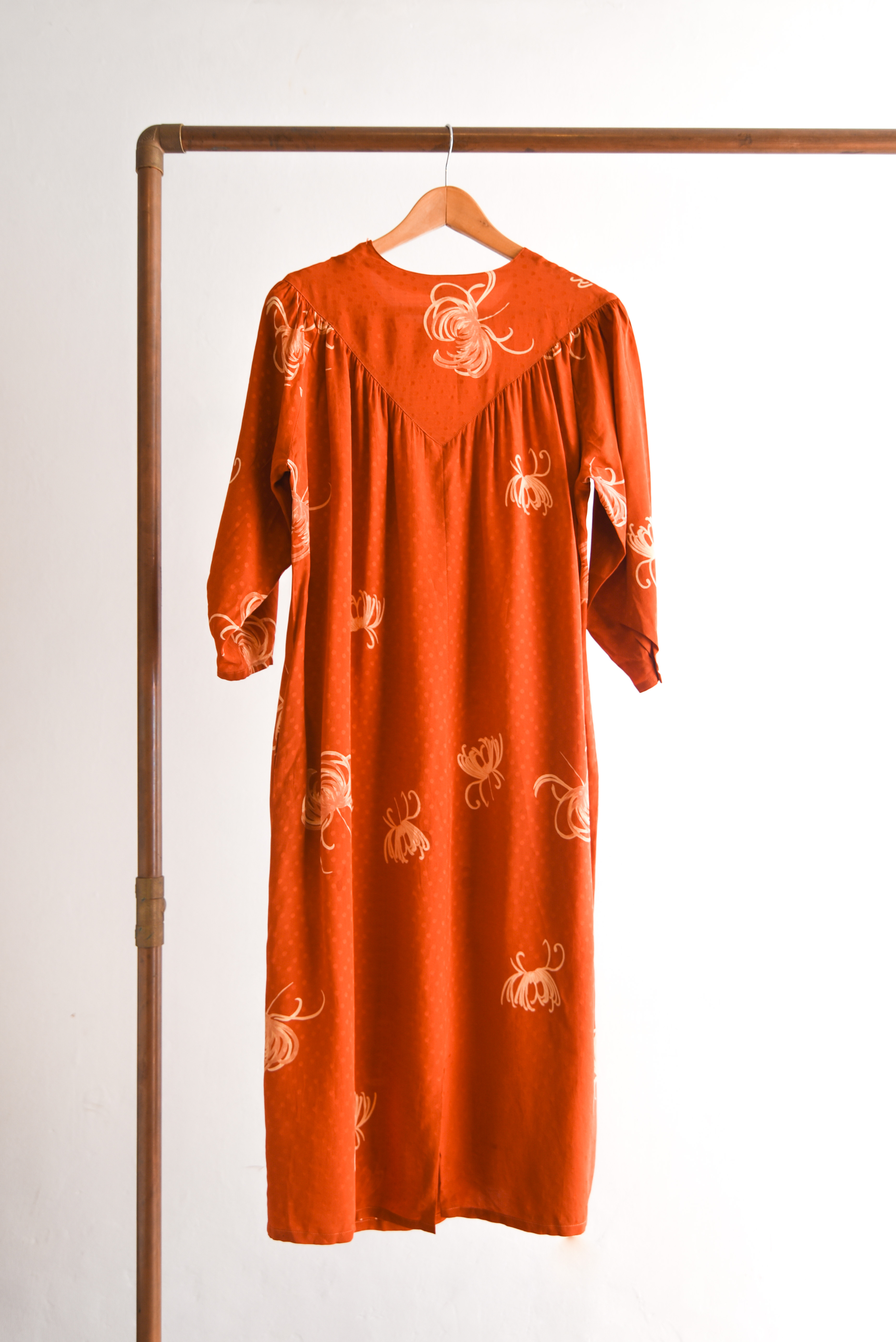 Vestido naranjo vintage silk