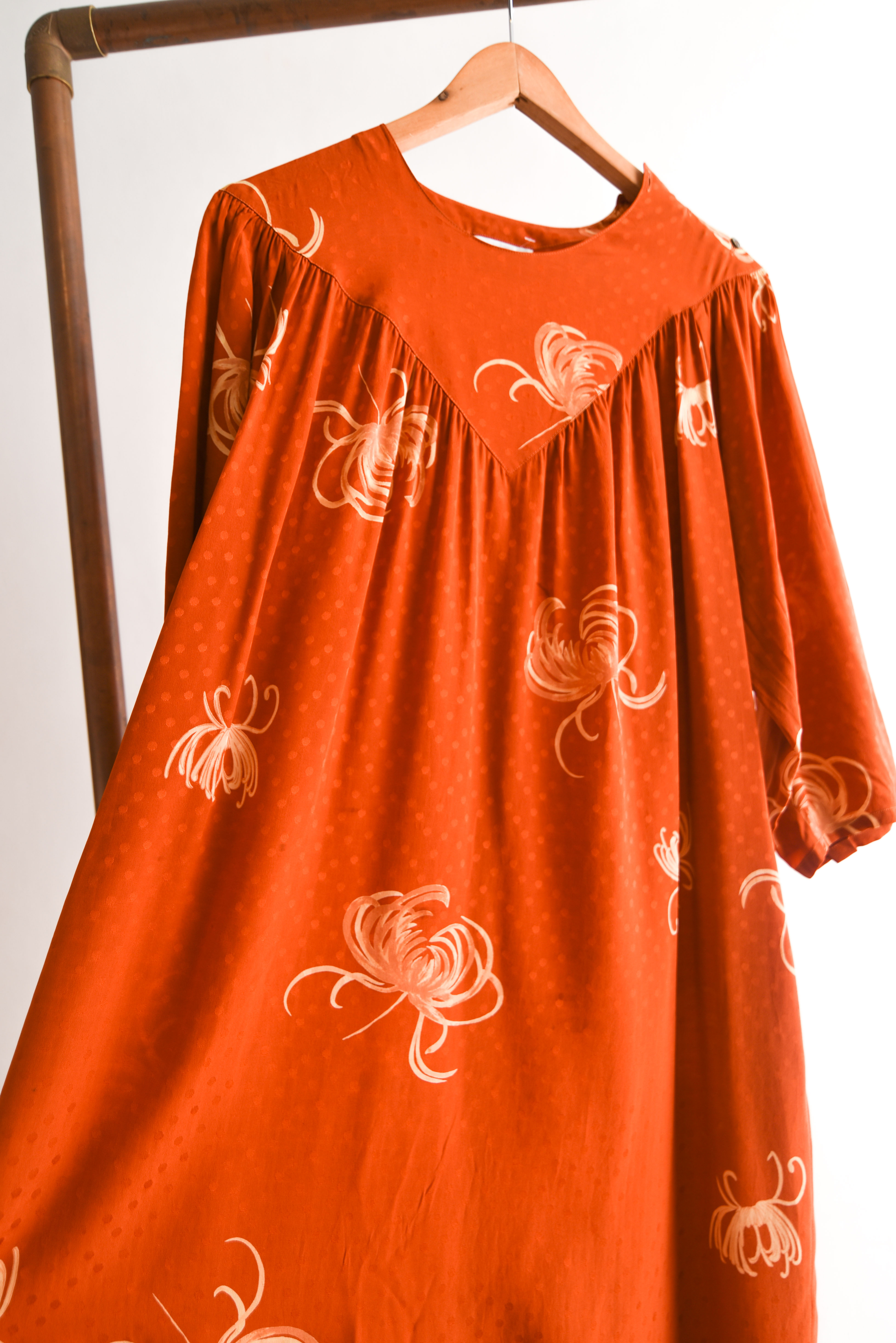 Vestido naranjo vintage silk