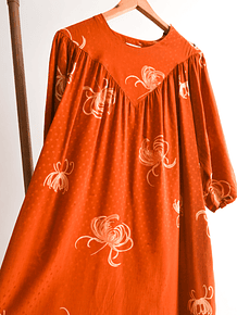 Vestido naranjo vintage silk