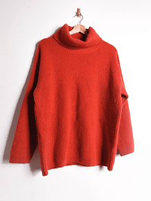 Chaleco turtleneck terracota