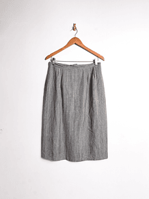 Falda gris rayada 80s