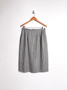 Falda gris rayada 80s