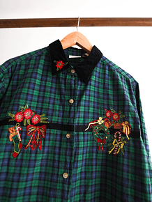 Camisa green tartán velvet