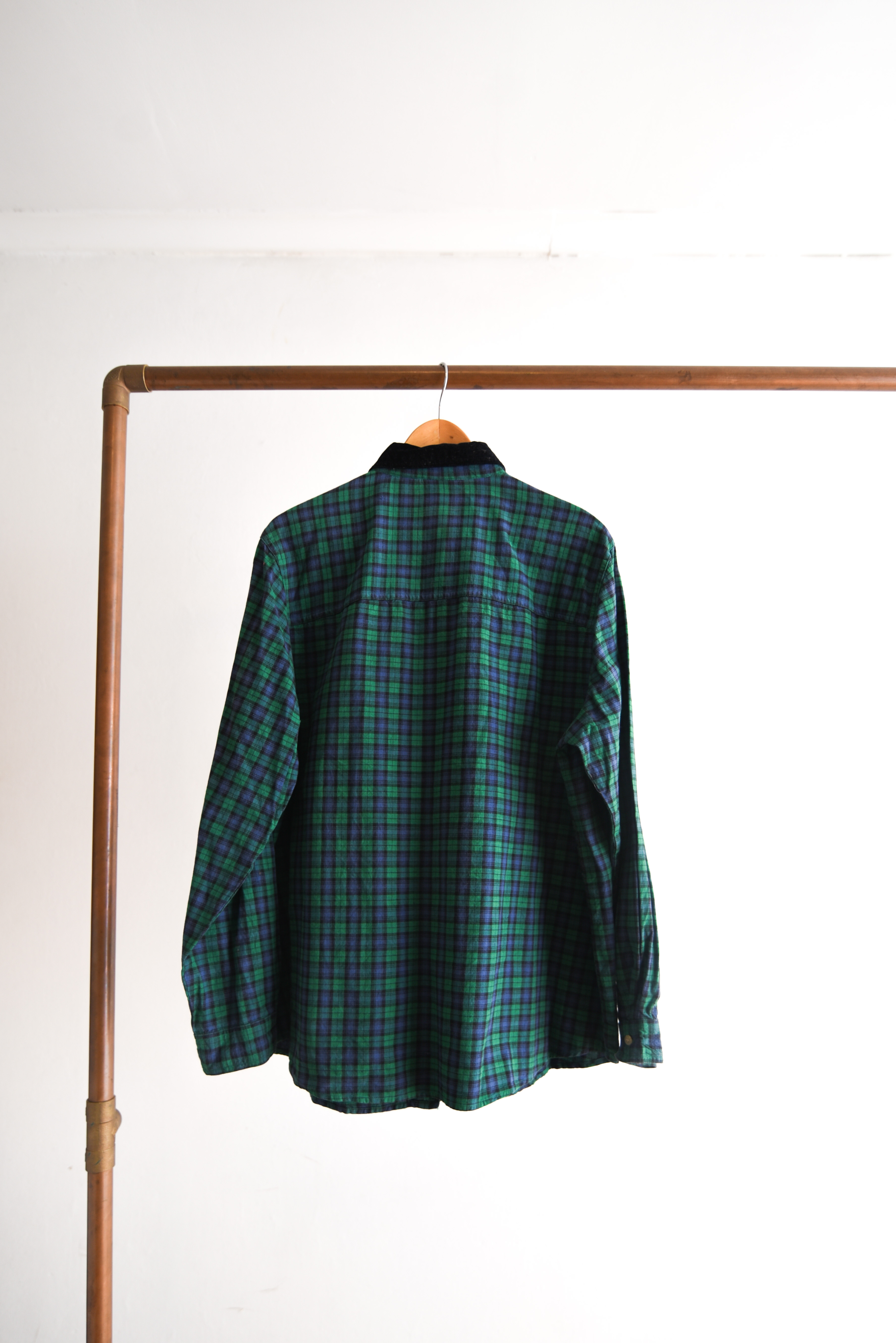 Camisa green tartán velvet