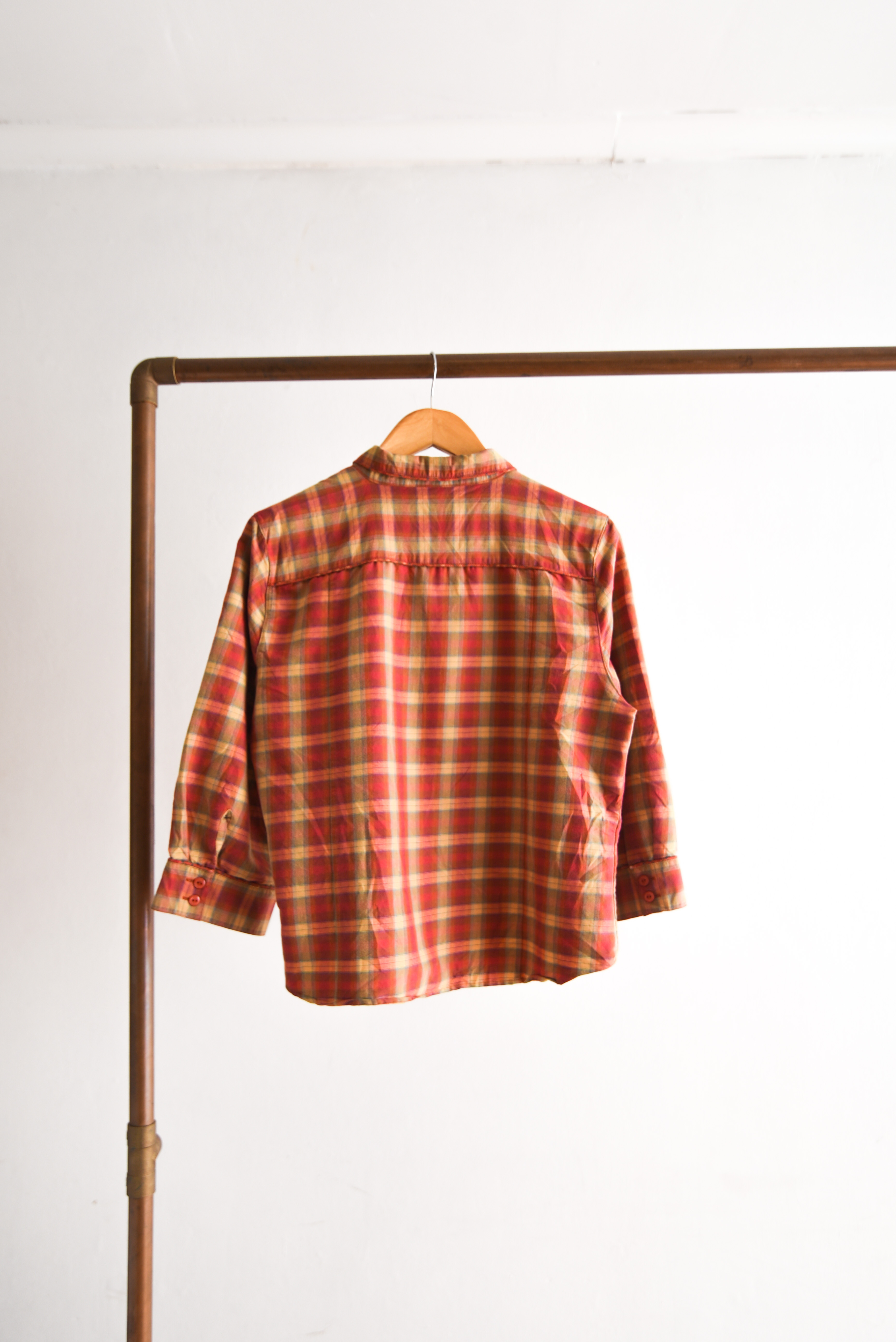 Camisa tartán naranja