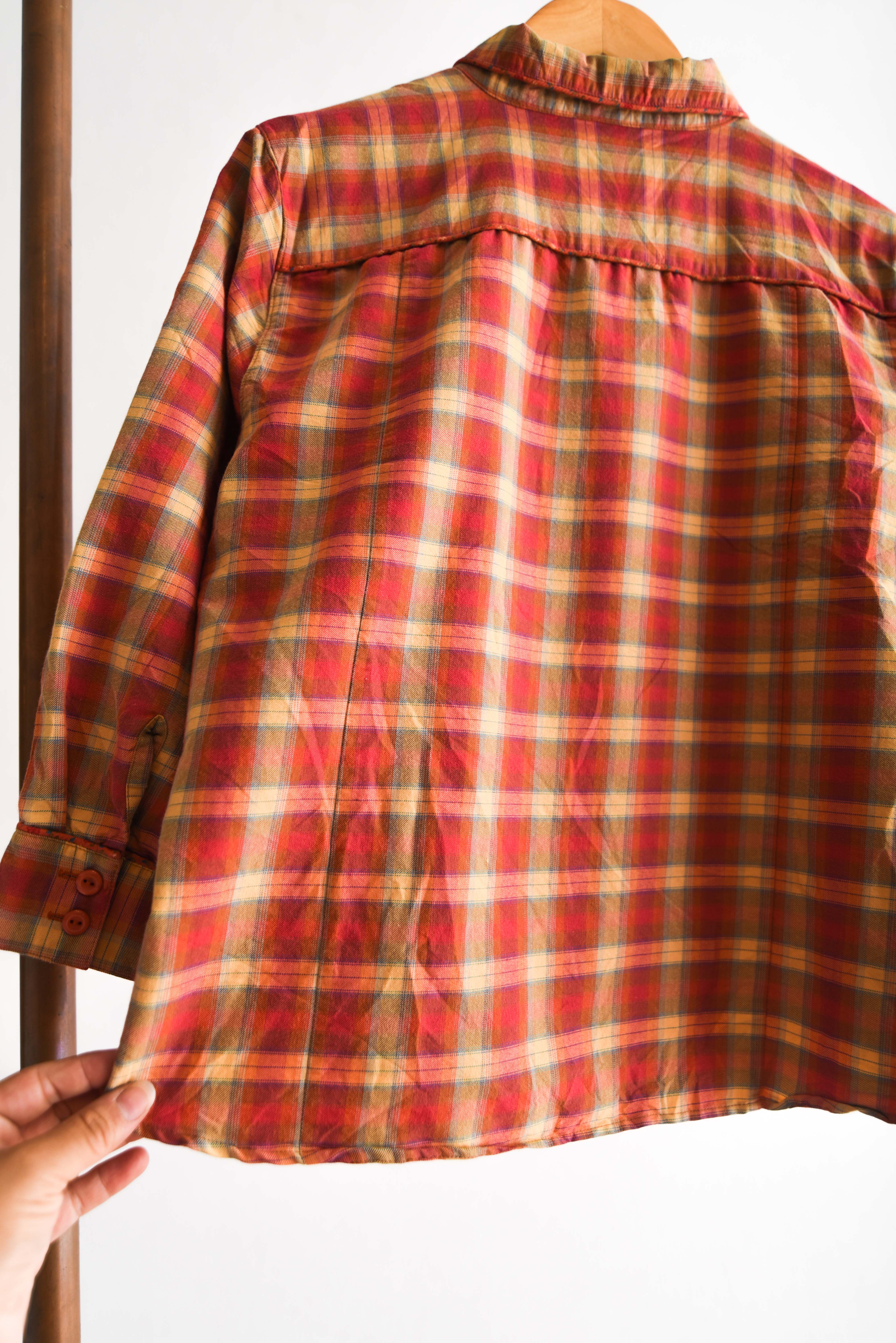 Camisa tartán naranja