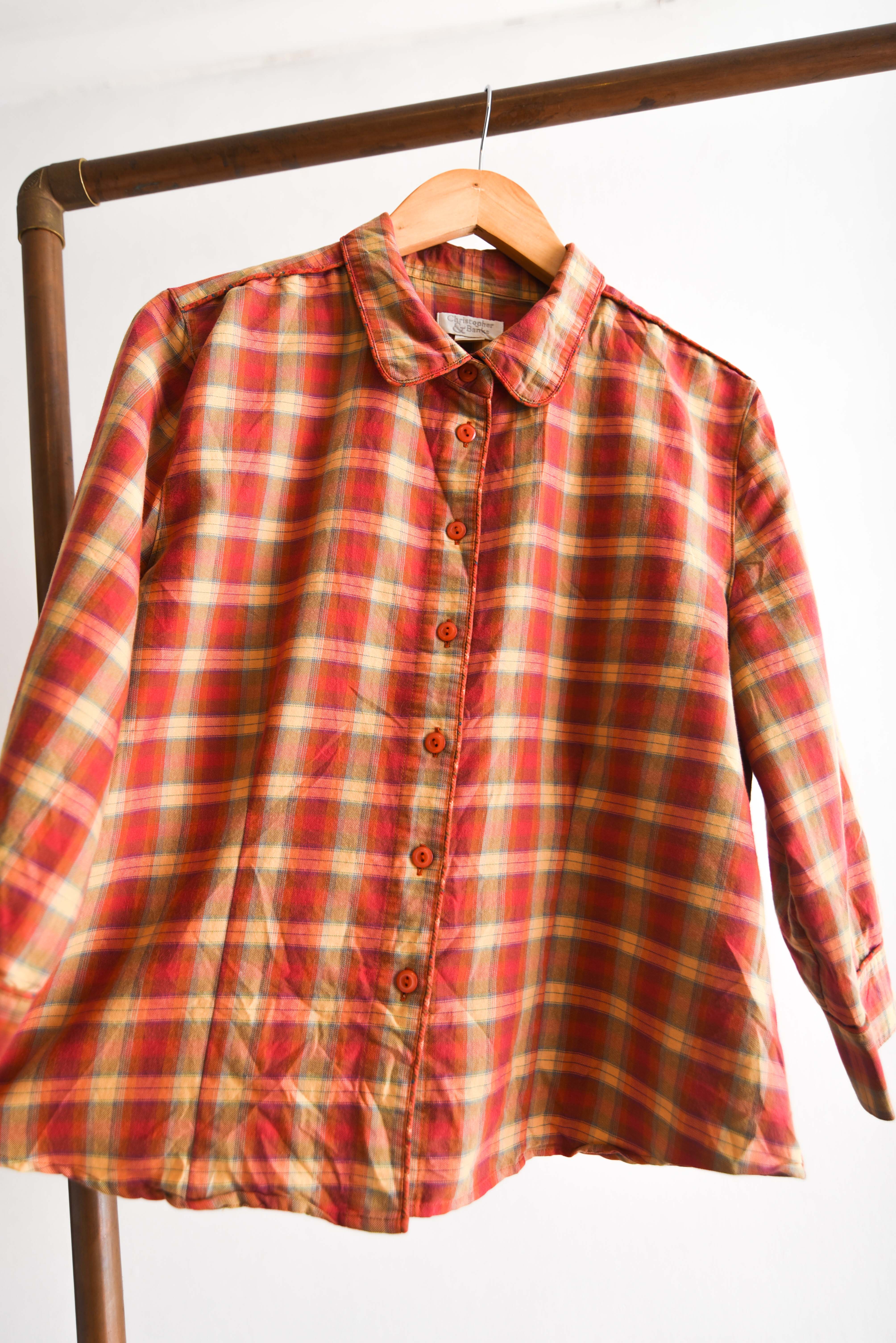 Camisa tartán naranja