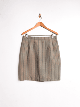 Falda vintage cuadros café