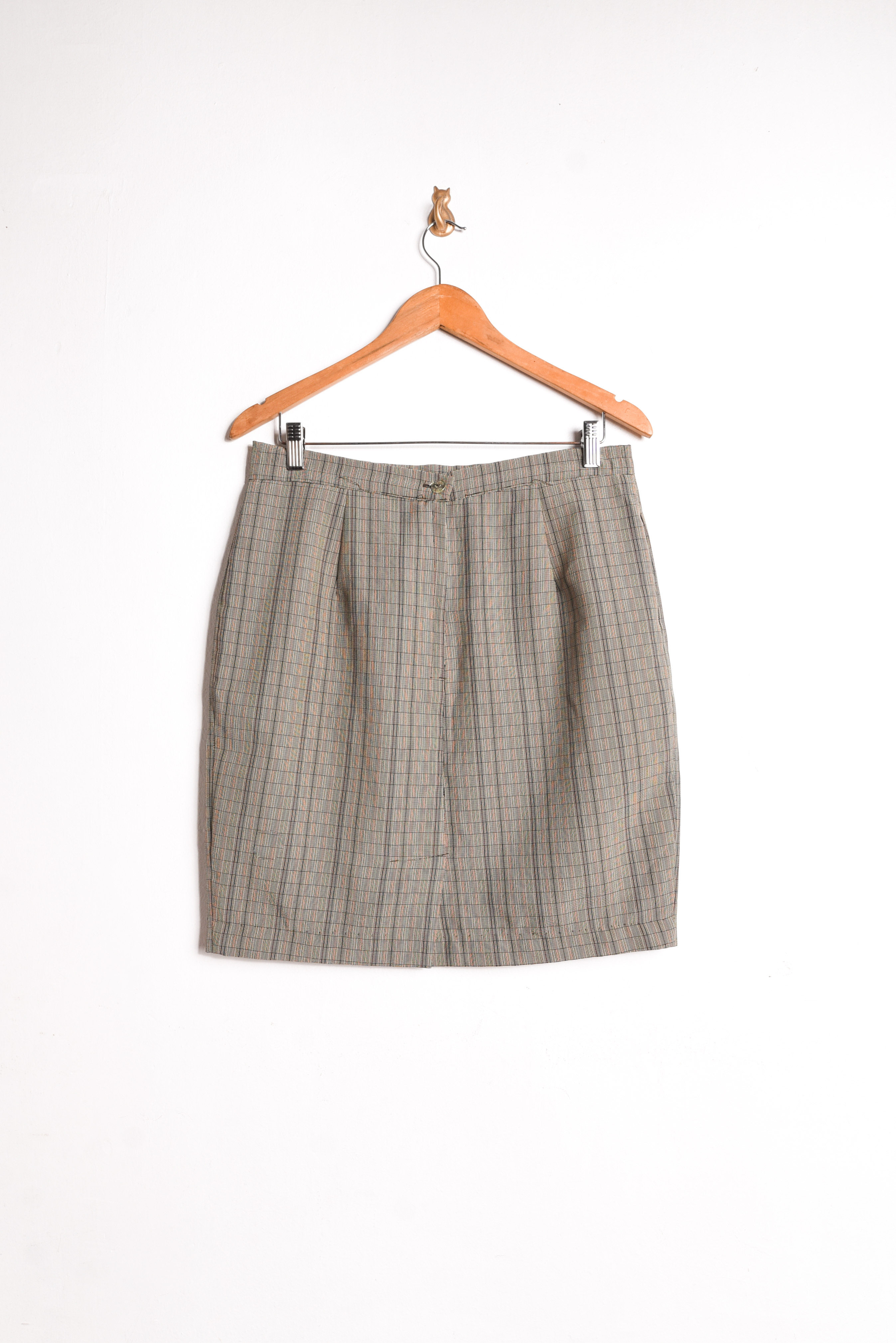 Falda vintage cuadros café