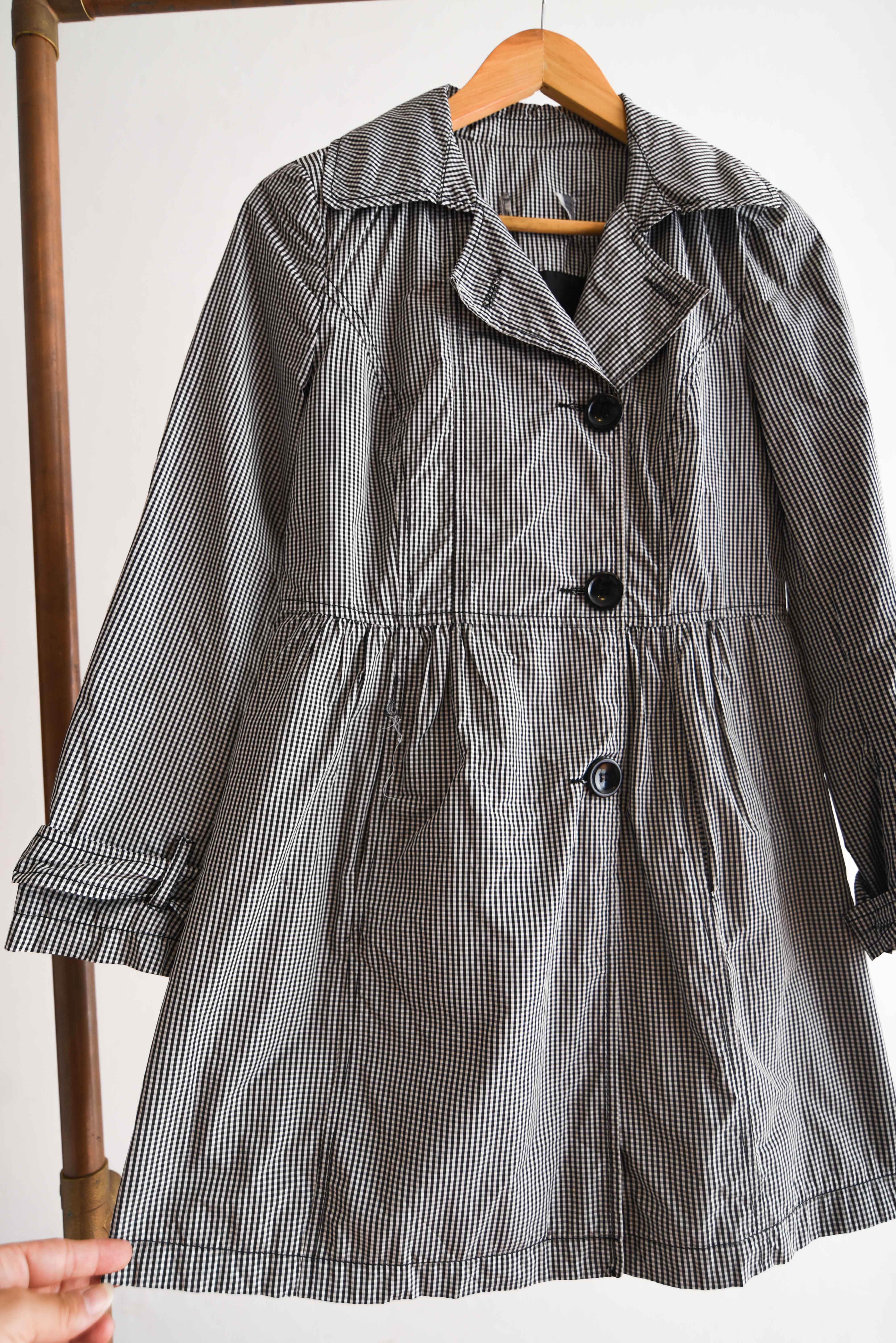 Trench gris gingham