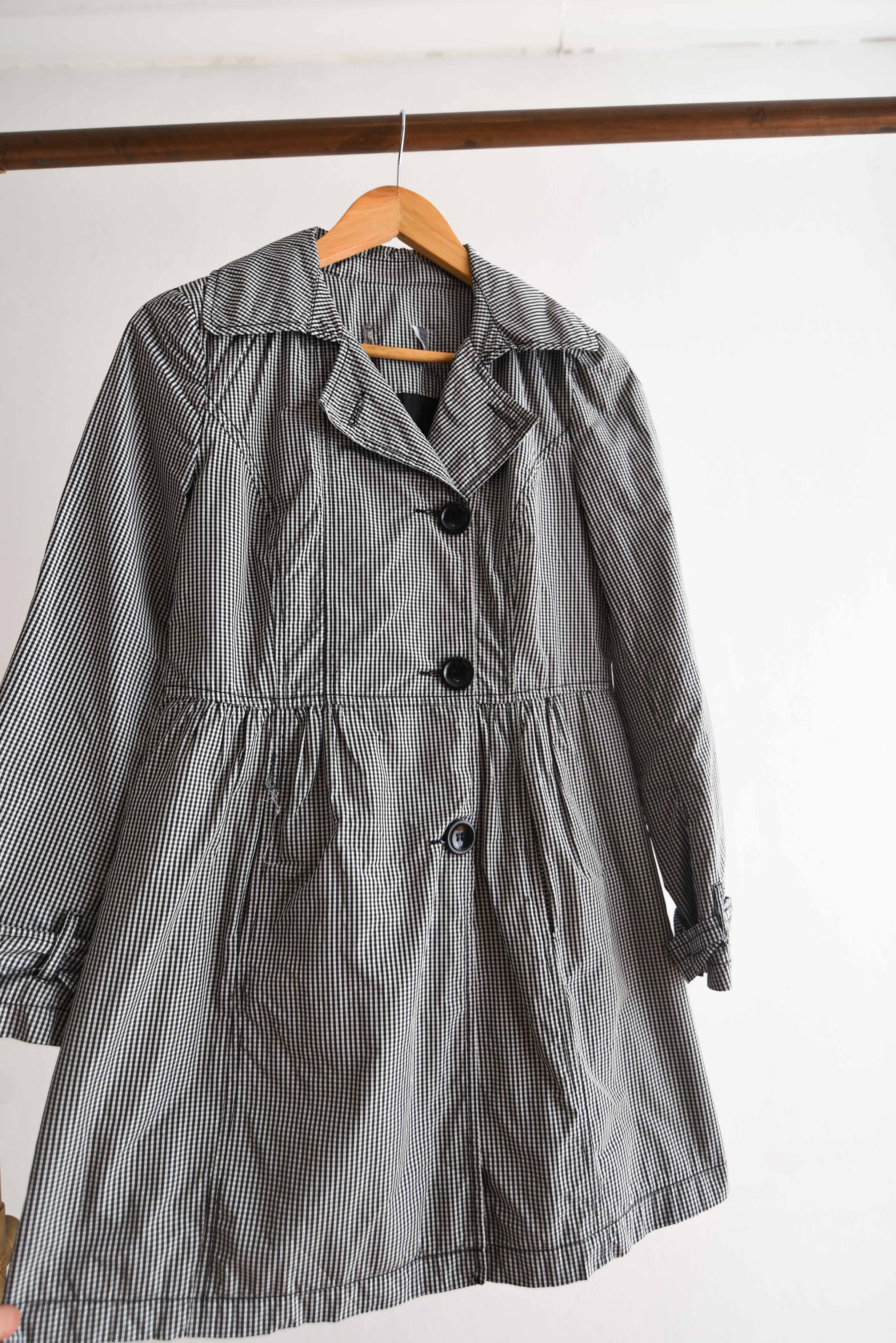Trench gris gingham
