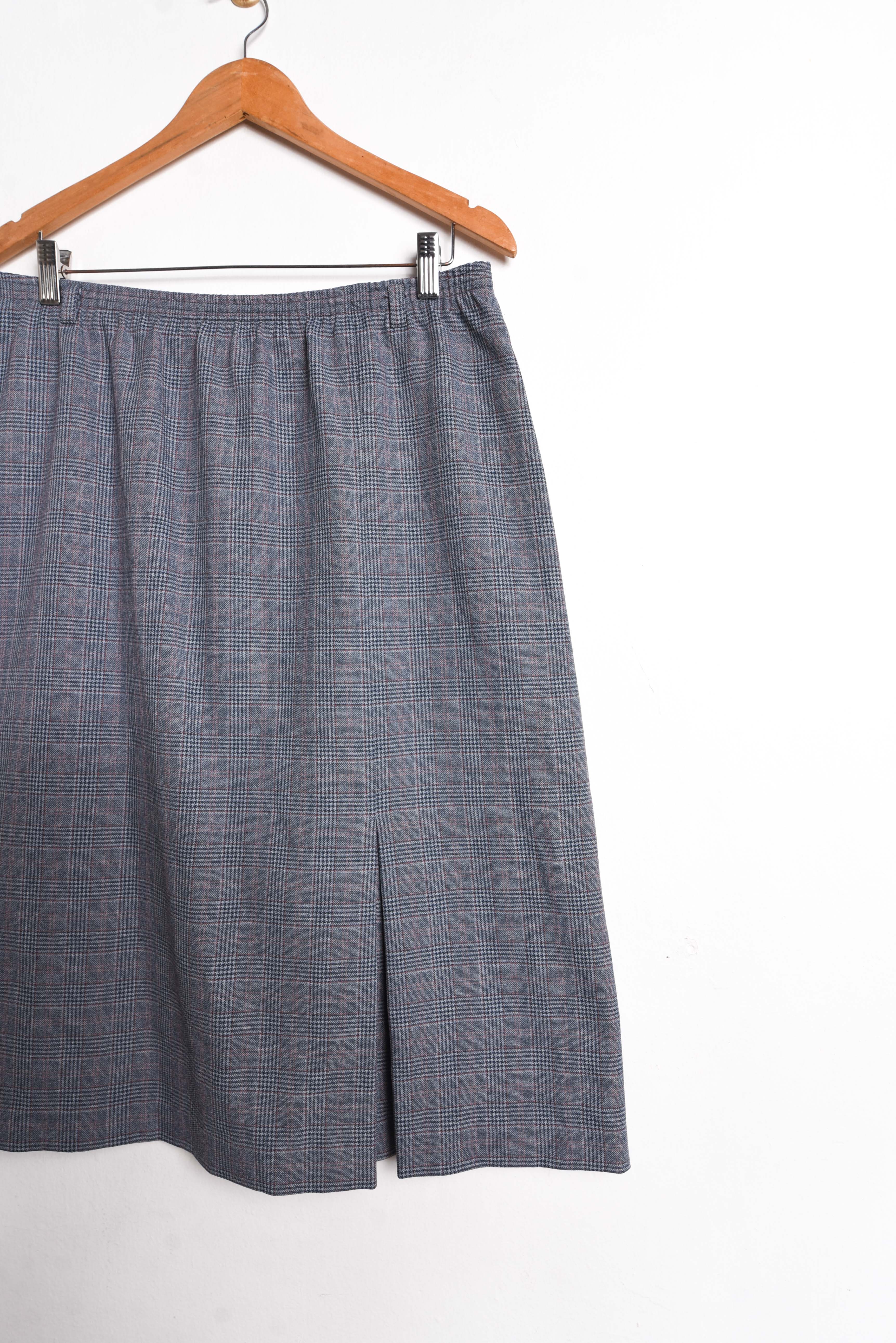 Falda midi gris Principe de Gales