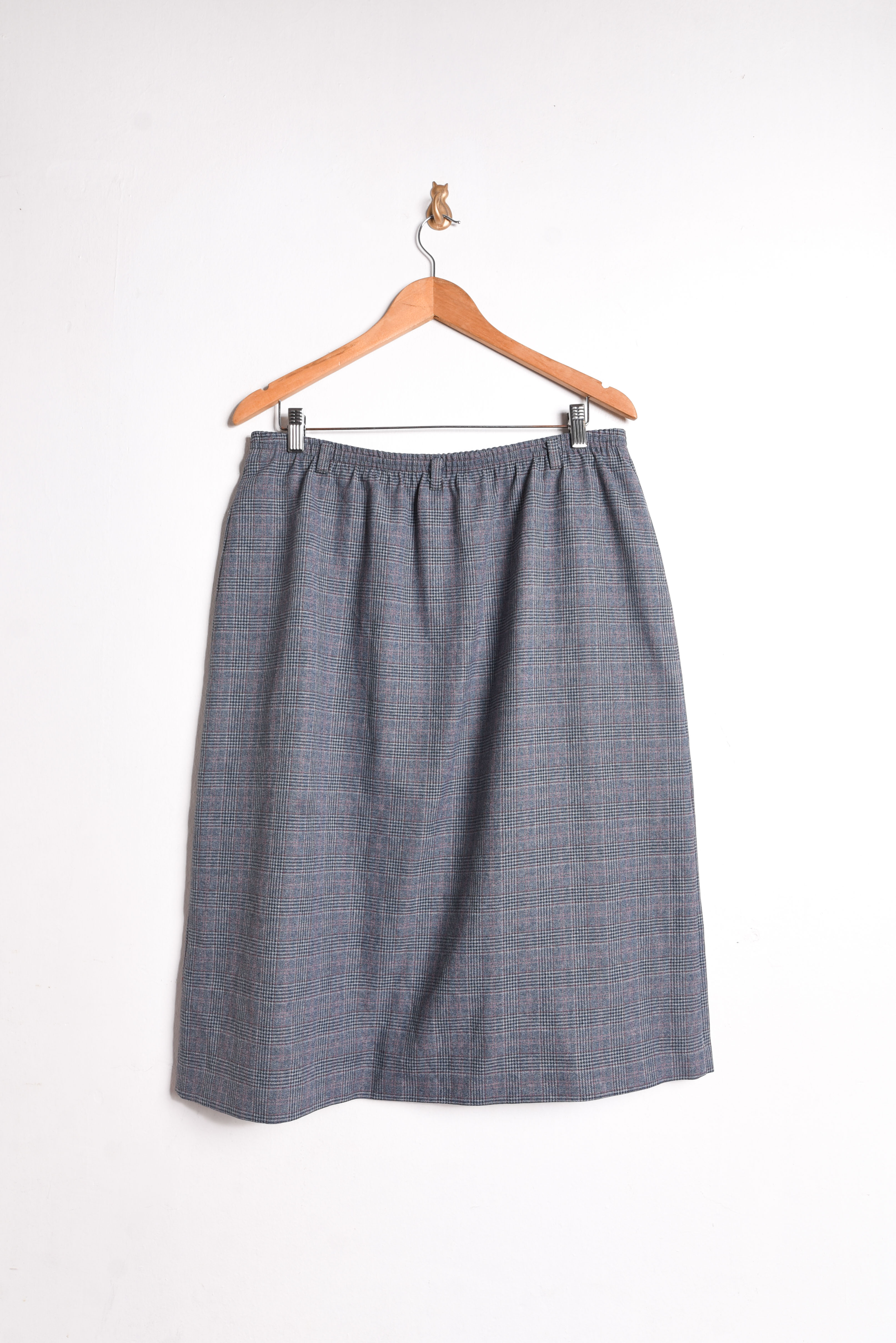 Falda midi gris Principe de Gales