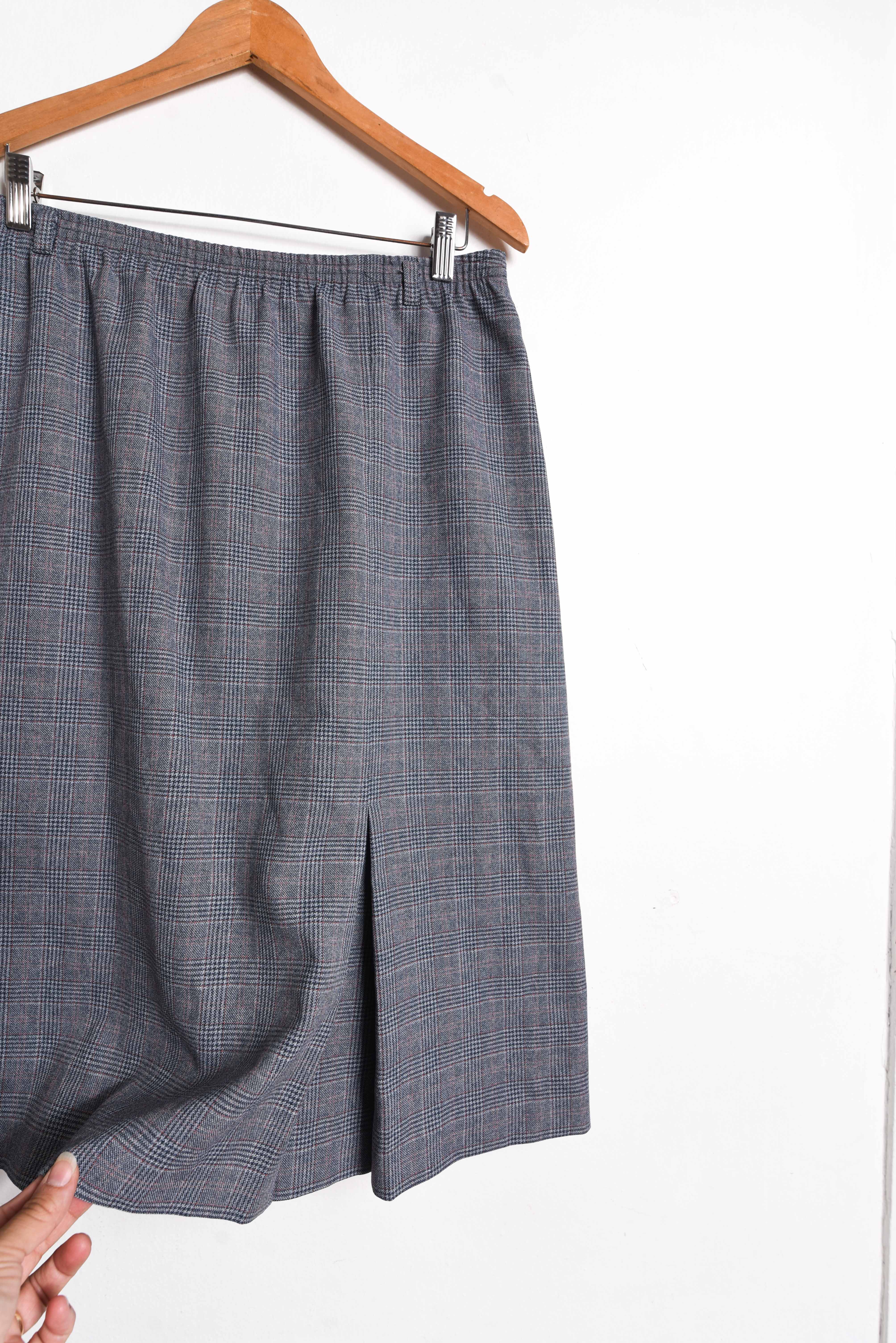 Falda midi gris Principe de Gales