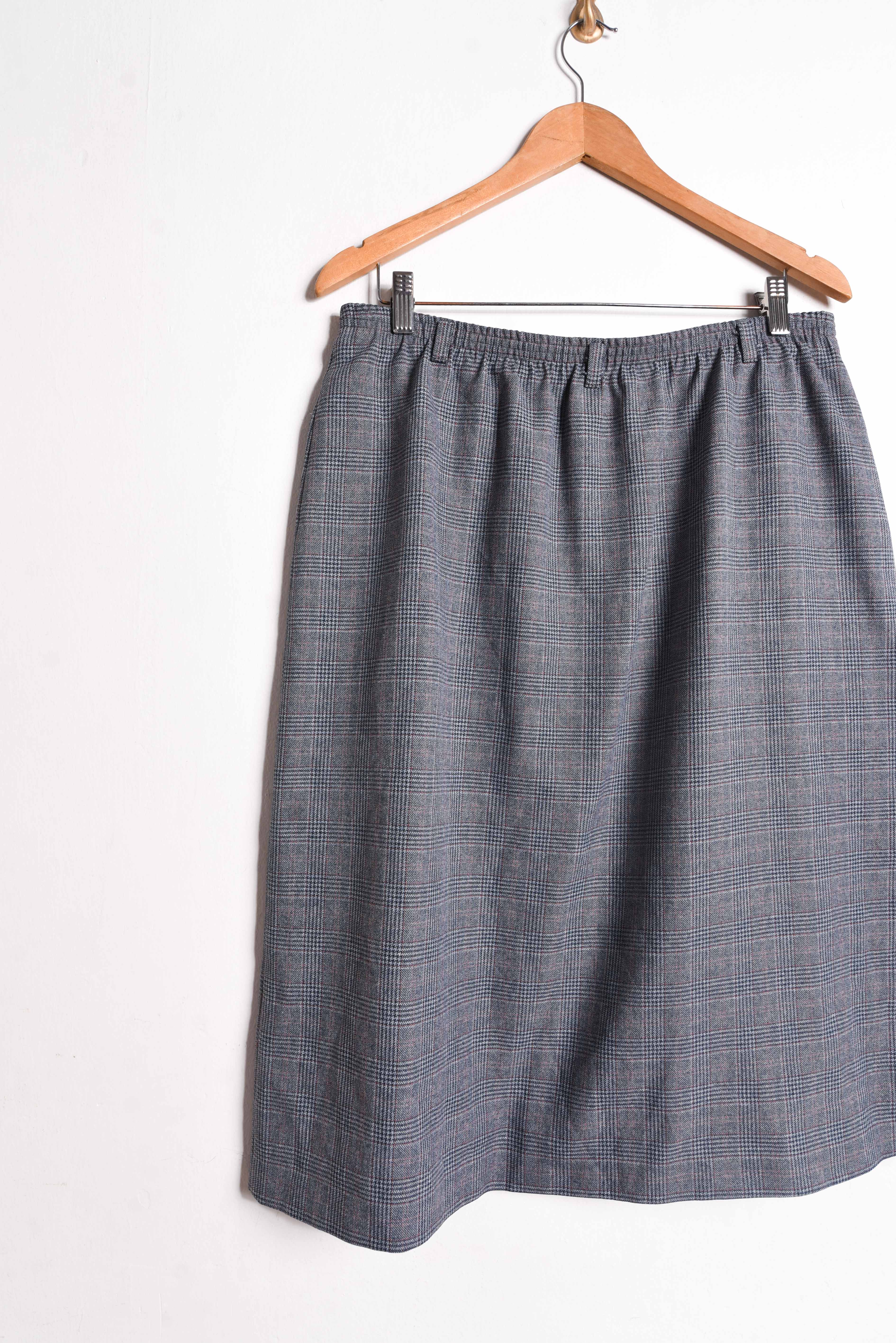 Falda midi gris Principe de Gales